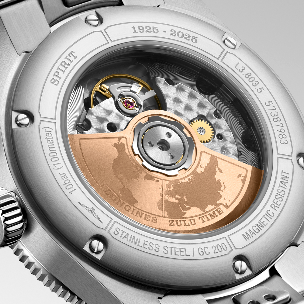 ロンジン スピリット Zulu Time 1925のケースバック
