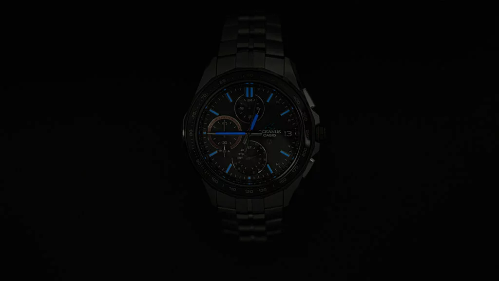 カシオ OCW-S7000TS-1AJRの暗所